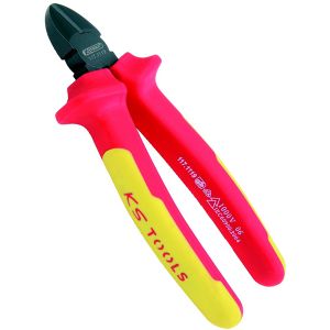 KS Tools Pince coupante diagonale isol&eacute;e 1000V poign&eacute;es bi-composants 6 - L.100 mm - 117.1119