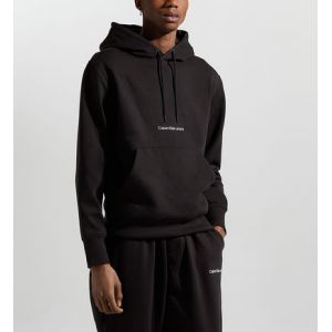 Calvin Klein Hoodie droit coton molletonné mélangé Noir Jeans - Couleur Noir - Taille S
