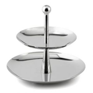 Weiss 16032 &Eacute;tag&egrave;re avec 2 Coupes Acier Inoxydable Argent 23 x 22 x 23 cm