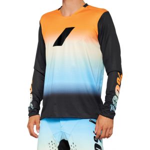 100% R-Core X LE Maillot à manches longues Homme, bleu/orange XL Maillots downhill & freeride