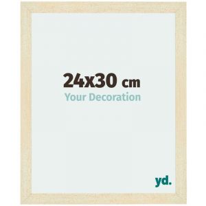 Your Decoration - 24x30 cm - Cadres Photo en mdf Avec Verre acrylique - Anti-Reflet - Excellente Qualité - Sable Patiné - Cadre Decoration Murale