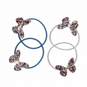 Élastique cheveux papillon pailletés Rex London Fairies in the Garden (x4)