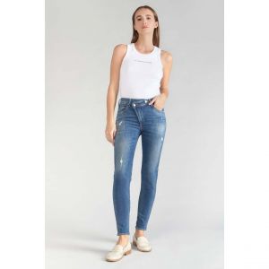 Le Temps des Cerises Jeans skinny taille haute POWER, 7/8&egrave;me bleu en coton Cate