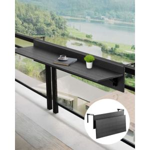 Table Suspendue Balcon-VEVOR-800 x 450 x 240 mm-Table de Bar Pliante pour Balustrades de Balcon d'Extérieur