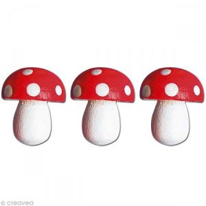 Rayher Miniature en bois Champignon rouge 1,5 cm x 24