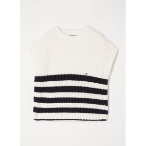 Tommy Hilfiger Veste sans manches en maille à col rond style nautique Blanc - Taille 12 Ans