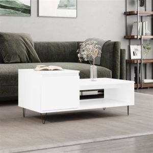 VidaXL Table basse Blanc 100x50x45 cm Bois d'ingénierie