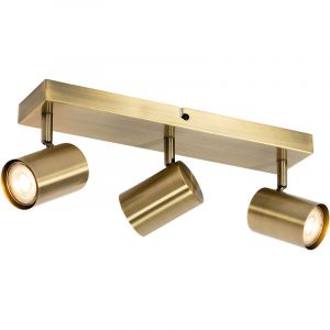 Qazqa Plafonnier moderne bronze 3 lumières orientable rectangulaire - Jeana