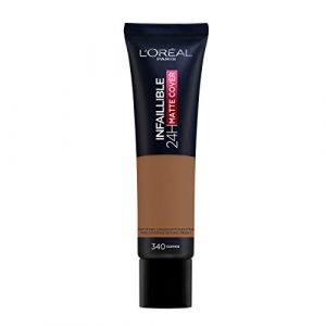 Image de L'Oréal Infaillible Matte Cover Fond de Teint Haute Couvrance Matifiantet Léger - 340 Cuivre - Beige - 24 h