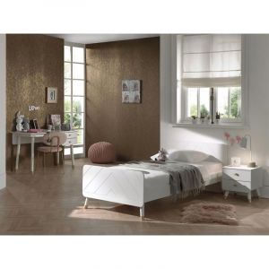 Pack Lit Enfant, C vet, Bureau & Commode "Billy" 90x200cm Blanc