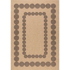 Nazar Tapis intérieur extérieur effet jute naturel à motif géométrique RUGS - 120x170 cm - NATURE - Noir