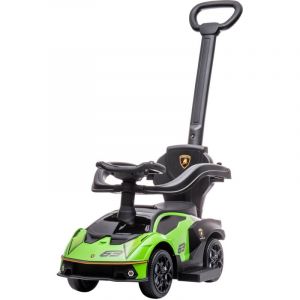 Aiyaplay - Porteur enfant voiture à pousser 2 en 1 - licence officielle Lamborghini Essenza SCV12 - nombreux équipements - noir vert
