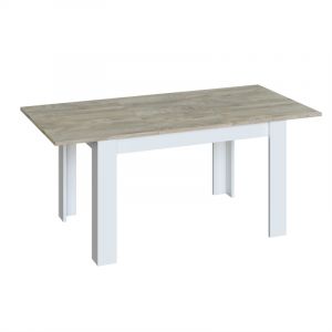 Table a manger extensible L140/190 cm Blanc bois blanchi Atelier Mundo SA 524 Taille 140/190x90 (cm)