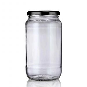 Image de Lot de 6 bocaux 1062mL couvercles noir