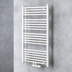 Radiateur de Salle de Bain Sèche-Serviette 100x60cm Tubulaire Vertical Chauffage Électrique Blanc avec Résistance pour Radiateur 600W rhe - Doporro