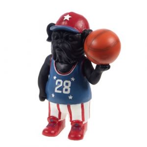 Amadeus Statue : Chien Basketteur - Noir - Résine