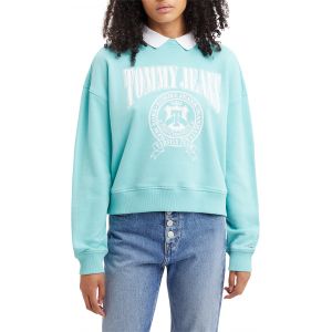 Tommy Jeans Sweat droit coton mélangé signature Bleu - Couleur Bleu - Taille L