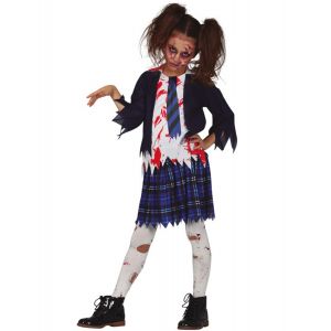 Déguisement écoliere zombie bleue fille - Couleur Multicolore - Taille 7 à 9 ans (125-135 cm)