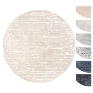 Tapis Salon Ronde Blanc 195 cm, Tapis Poils Courts Moderne, Extra Doux