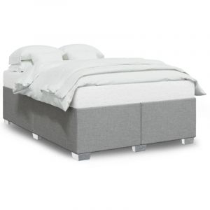 VidaXL Cadre de lit sans matelas gris clair 160x200 cm tissu