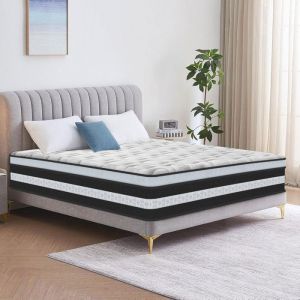 Matelas 140x200 cm -&eacute;paisseur 30 cm- Mousse &agrave; m&eacute;moire de forme+Noyau &agrave; Ressorts ensach&eacute;s-ultra-respirante- fermes et confortables