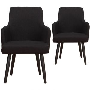 MENZZO Lot de 2 Fauteuils Neiva Tissu Noir