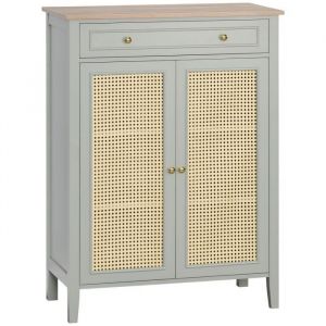 Homcom Meuble à chaussures style boh 80x40x110cm Vert