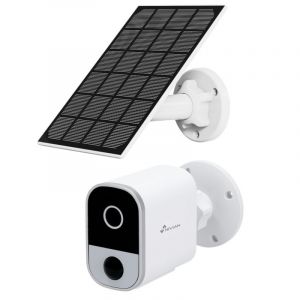 Caméra de Surveillance WiFi FullHD Nivian avec Batterie Blanche 5200mAh + Panneau Solaire 5V 3W