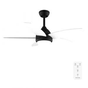 Cecotec EnergySilence Aero 4200 Ventilateur de Plafond Noir et Bois Blanc avec Lumière et Contrôle 53W