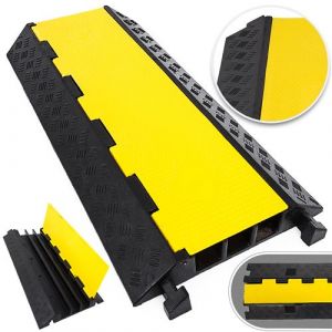 VEVOR 3 Canaux Passage de C&acirc;ble Pont Protection Rampe PVC et en Caoutchouc