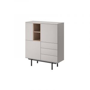 Azura home design Buffet haut inox gris 100 x 121 cm