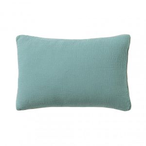 Essix Housse de coussin gaze de coton lavée Inséparables - Vert Céladon