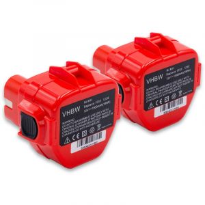 Vhbw 2 x NiMH Batterie 1500mAh (12V) pour outils Makita 6914D, 6914DWDE, 6916D, 6916DWDE, 6916FDWDE, 6916FDWDE1, 6917D c