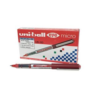 Image de Uni Ball UB-150 Eye Micro Lot de 12 stylos rollers Rouge