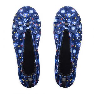 - Ballerines en Velours fleurs bleues