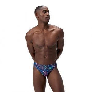 Speedo Print Brief 2" Slip de Natation pour Homme, Flare Pink, 32