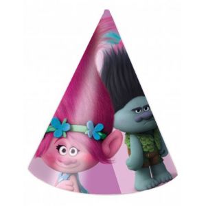 6 chapeaux de fête Trolls