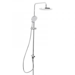 Image de Swiss Aqua Technologies Set de douche, douchette 3 jets, barre avec curseur, tête de douche XXL 254 mm intégrée, Chrome SATPIPET