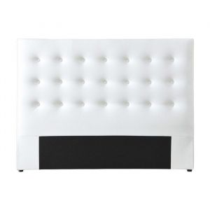 T&ecirc;te de lit capitonn&eacute;e 180 cm - Simili - Blanc - FRANCESCO