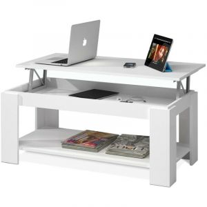 Image de Pegane Table Basse modulable coloris blanc artic - 43 x 102 x 50 cm -