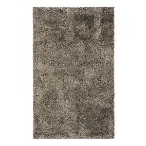 Thedecofactory VALENCIA - Tapis à poils longs bi-colore marron et blanc 60x110 - Marron