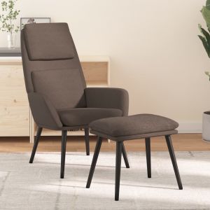 VidaXL Chaise de relaxation avec tabouret Taupe Tissu Taupe