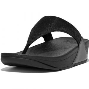 FitFlop Femme Lulu Shimmerlux Toe Post Sandals Glissante, Noir, 41 EU