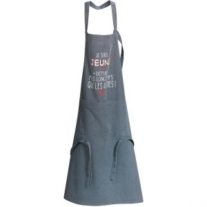 Declikdeco Tablier de cuisine Je suis jeune Jeans 72 x 90