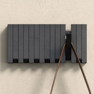 Doporro Pat&egrave;re Murale en Bois Crochets Escamotables pour Suspendre Manteaux Sacs Chapeaux Porte Manteaux Antid&eacute;rapant Accroche Serviette 267&times;35&times;150