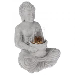 Photophore Bouddha is en Ciment 41cm Gris Prix