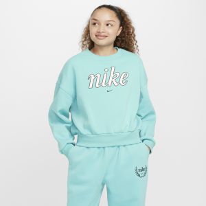 Nike JUNIOR G NSW CLUB FLC BXY CRW GX STAR green frost/vintage gr, Apparel, turquoise, taille: 170 - Couleur turquoise - Taille 170