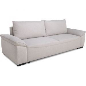 Canap&eacute; convertible avec coffre - 3 &agrave; 4 places - NORMAN - Tissu beige - 240 x 85 x 85 cm