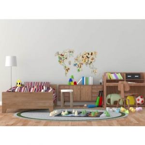 Wooden City Puzzle 3D : WORLD MAP ANIMALS L