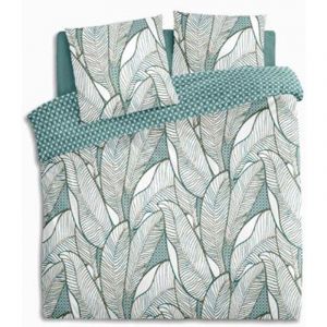 Housse de couette et deux taies coton (240 cm) Moana Bleue